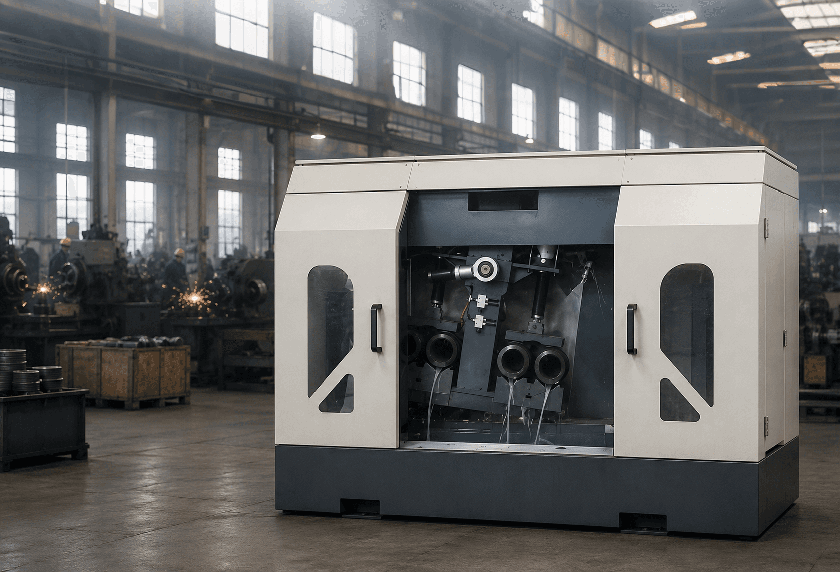 Spring grinding machine production line